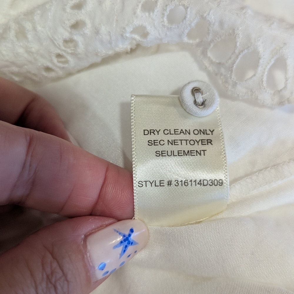 Rebecca Taylor 6 White Eyelet Flutter Sleeve Sundress Embroidered Midi Luxury - Picture 16 of 16